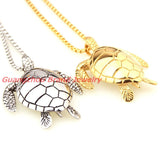 Sea Turtle Pendant Stainless Steel Mens Necklace