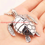 Sea Turtle Pendant Stainless Steel Mens Necklace