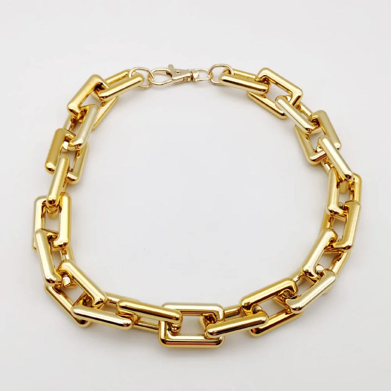 Punk Boho CCB Chain Necklace Women Statement Hip Hop Thick Link Chain