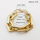 Punk Boho CCB Chain Necklace Women Statement Hip Hop Thick Link Chain