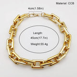 Punk Boho CCB Chain Necklace Women Statement Hip Hop Thick Link Chain