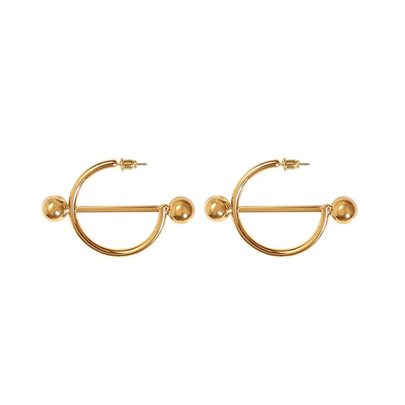 Geometric Silver Chunky Drop Earrings 585