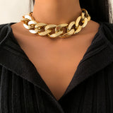 Punk Chain Necklace Women Statement Hip Hop Thick Link Necklace