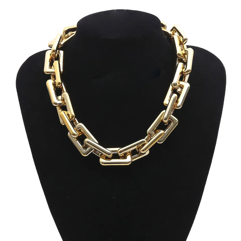 Punk Chain Necklace Women Statement Hip Hop Thick Link Necklace