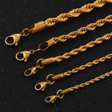 Punk Long Necklace Stainless Steel Rope Chain Jewelry