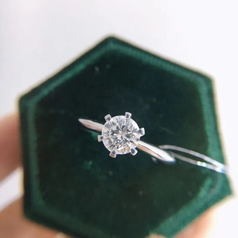Tibetan Silver Ring Round Cubic Zircon Wedding Bands