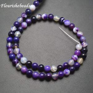 Purple Banded Agate Round Loose Beads 5 strands 6mm 8mm 10mm