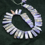 Purple Stone Necklace Point Pendant Beads DIY Jewelry Making Gems