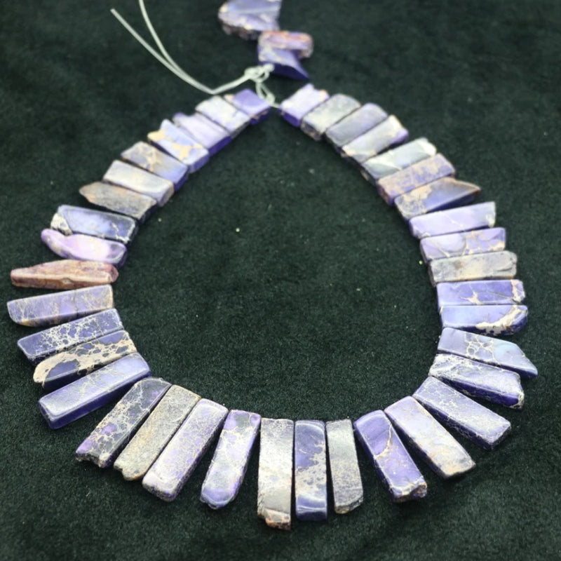 Purple Stone Necklace Point Pendant Beads DIY Jewelry Making Gems