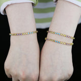 Rainbow CZ 3MM Tennis Chain Bracelet