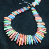 High Rainbow Gems Stone Necklace Point Pendant Beads