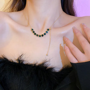 Emerald Green Necklace For Women Green Crystal Party Accessorie