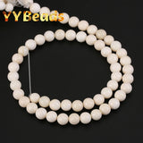 Natural Ivory Shell Pearl Beads Round Spacer Charm Beads 6-12mm