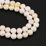 Natural Ivory Shell Pearl Beads Round Spacer Charm Beads 6-12mm