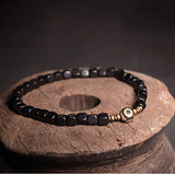 Buddha Bracelet Real Peach Wood Beads Bangle