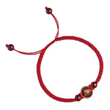 Hand-carved Peach Wood Zodiac Bracelet with Cinnabar - Women's Jewelry