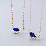 925 Silver Rose Dark Dolphin Pendant Necklace Women Jewelry