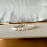 Retro Natural Rice Pearl Bracelet 5-6mm 14-21cm Magnet Buckle