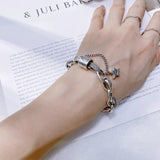 Retro Thai Silver Female Tank Chains Bracelet