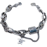 Retro Thai Silver Female Tank Chains Bracelet