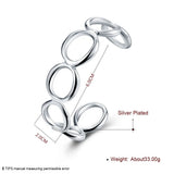 925 Sterling Silver Circle Bracelet Bangle Retro Wedding Jewelry