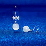 Rhinestone Pearl Earrings Big Jewelry Party Wedding Earring