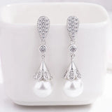Rhinestone Pearl Earrings Big Pearl Jewelry Party Wedding Earring