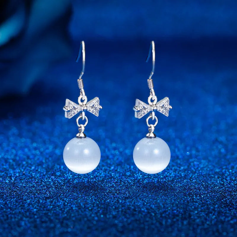Rhinestone Pearl Earrings Big Jewelry Party Wedding Earring