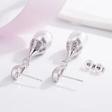 Rhinestone Pearl Earrings Big Pearl Jewelry Party Wedding Earring