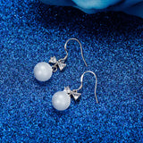 Rhinestone Pearl Earrings Big Jewelry Party Wedding Earring