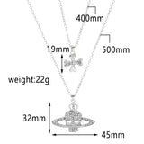 Rhinestone Skull Pendant Necklace Cross Chain Punk Goth Jewelry