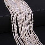 Rice Shape Pearl Beads 3.5-3.8mm Freshwater Pearls for Jewelry Making