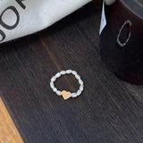 Romantic Love Heart Freshwater Pearl Ring for Women Engagement