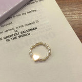 Romantic Love Heart Freshwater Pearl Ring for Women Engagement