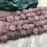 Rough Natural Strawberry Quartz Crystal Nugget Beads DIY Jewelry MY220753