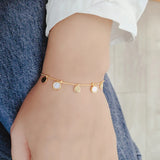 Round Bead Chain Tassel Pendant Bracelet Women Jewelry