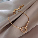 High Round Charm Bracelet Inlaid Zircon Advanced Rhinestone