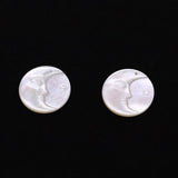 Mother of Pearl Shell Carving Moon Pendant Charm for DIY Jewelry Making