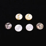 Mother of Pearl Shell Carving Moon Pendant Charm for DIY Jewelry Making