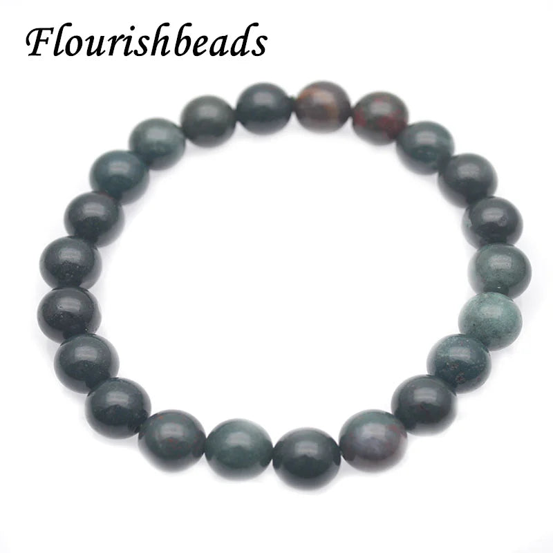High Round Blood Stone Stretch Bracelets 6mm 8mm Beads