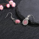 Sterling Silver Rhodochrosite Tiger Eye Pendant Earrings