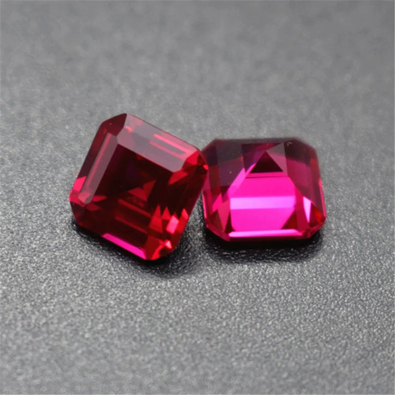 High Ruby Square Faceted Gemstone Emerald Cut Ruby Gem 6mm/8mm/9mm