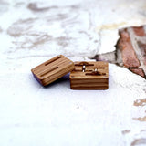 Rustic Men Suit Wooden Cufflink Walnut Wood Keepsake Storage Box
