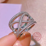 S925 Infinity Ring Endless Love Symbol Wide Rings for Women