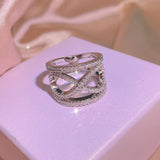 S925 Infinity Ring Endless Love Symbol Wide Rings for Women