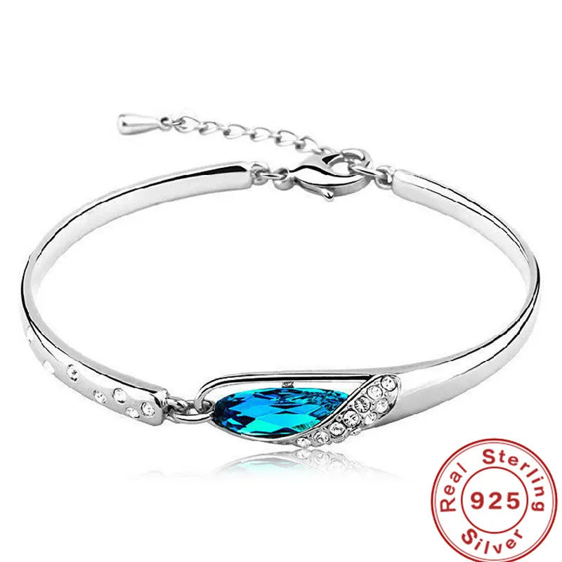 S925 Crystal Bracelet for Woman Engagement Wedding Jewelry