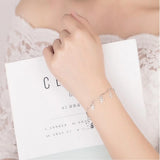 S925 Sterling Silver Bracelet Lucky Clover Delicate Women Wedding