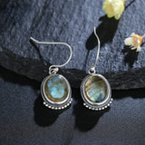 Labradorite Drop Earrings - Sterling Silver - Women's Jewelry Gift