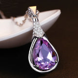 Amethyst Wishstone Pendant Necklace for Women, Engagement Party Jewelry