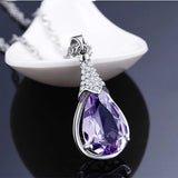 Amethyst Wishstone Pendant Necklace for Women, Engagement Party Jewelry